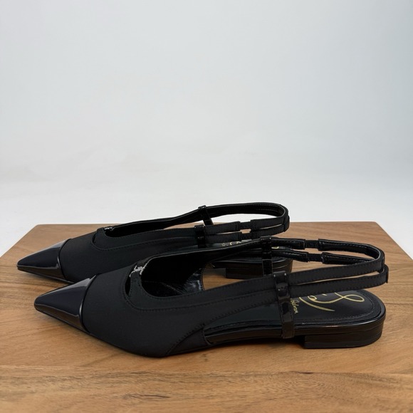 New Womens Sam Edelman Cecelia Black‎ Slingback Pointed Flats Shoes Size 7 M - Picture 5 of 8